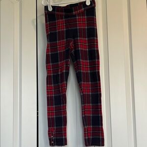 Girls Tartan Plaid Pants in Red and Navy blue